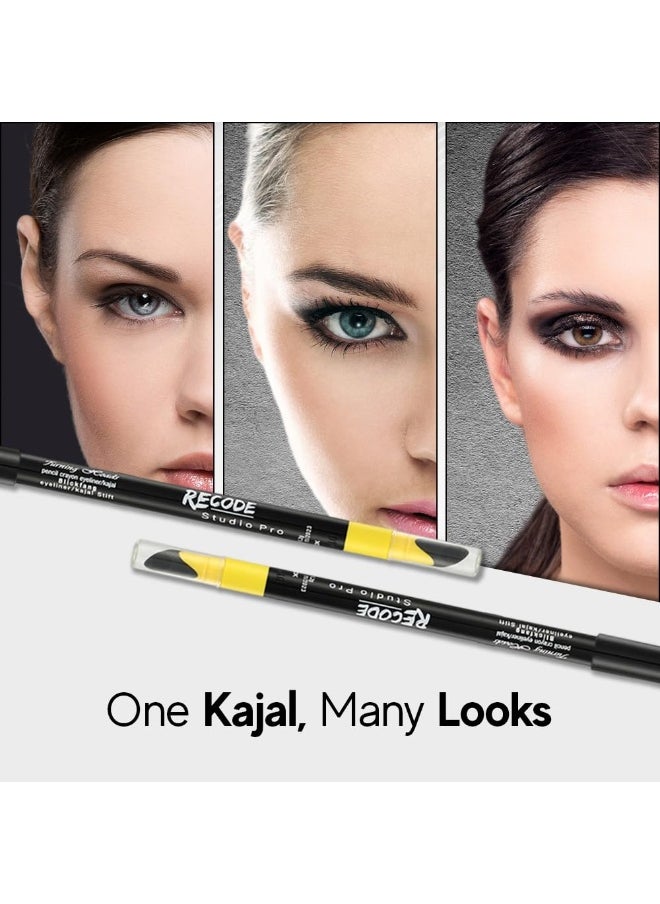 Turning Heads Crayon Gel Matte Eyeliner Kajal Pencil Smudger Long Lasting Waterproof Smudge Proof Black 1.2gm