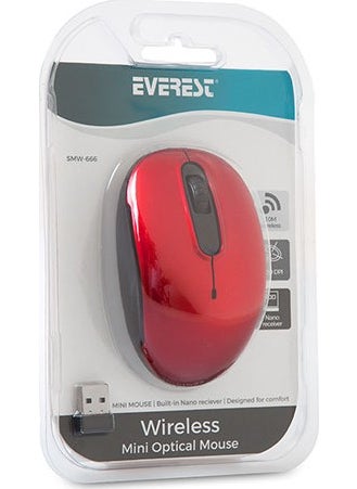 SMW-666 USB Red 2.4Ghz Optical Wireless Mouse