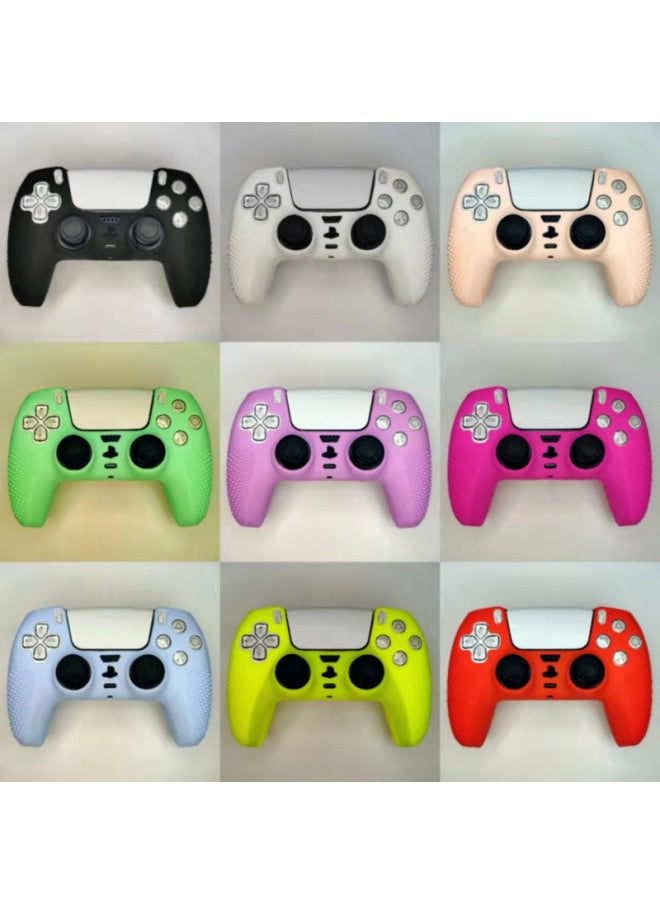 Suitable For Black Myth Wukong PS5 Game Handle Silicone Protective Cover With Non-slip Point Pure Mixed Color Camouflage Wireless-Product Color:Ps5 With Anti-slip Point Solid Color Mixed Color Camouflage-Model:18