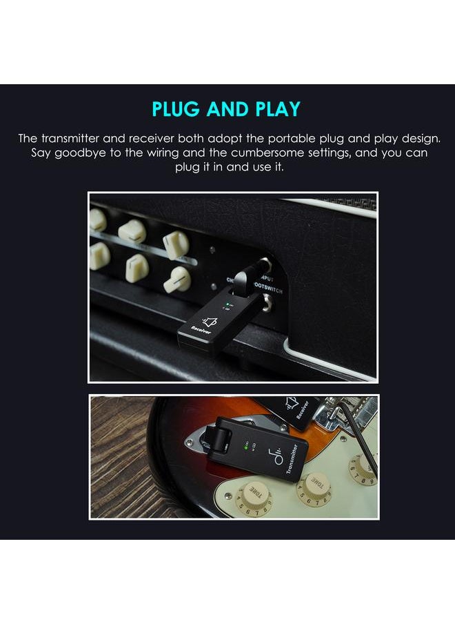 Wireless Transmit System Electric Guitar Receiver Transmitter Built in Battery with Charging Box 3.5mm 6.35mm Plug for Guitar Bass