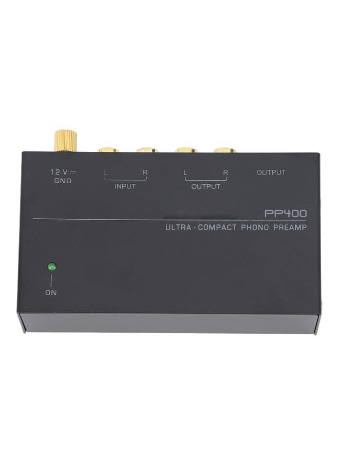 PP400 Phono Preamp Ultra Compact Phono Turntable Preamp Preamplifier for Record Player 100‑240V US Plug