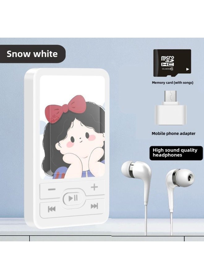 Students Listen To Music Mp3 Walkman High School Students Boys And Girls Mini Portable Sports Music Player-Body Color:A1 Snow White-Memory Capacity:No External Noise, 32g Can Store 8000 Songs + 4-piece Set