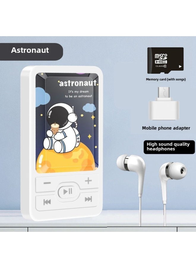 Students Listen To Music Mp3 Walkman High School Students Boys And Girls Mini Portable Sports Music Player-Body Color:A1 Astronaut-Memory Capacity:No External Noise, 64g Can Store 12,000 Songs + 4-piece Set