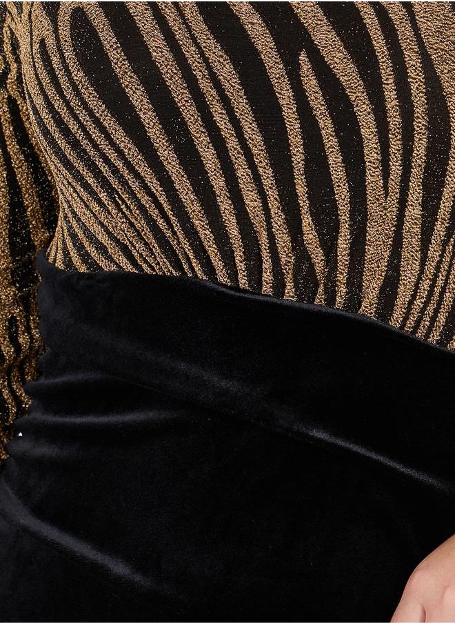 Plus Size Self Design Bodycon Maxi Dress