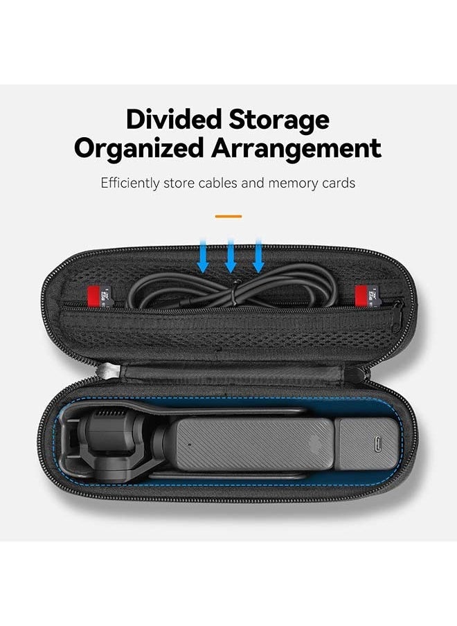 Roll over image to zoom in TELESIN Small Case for DJI Pocket 3, Mini Size Lens Case Portable Carry Cases with Hand Strap Double Zipper Full Protector for Osmo Pocket 3 Accessories