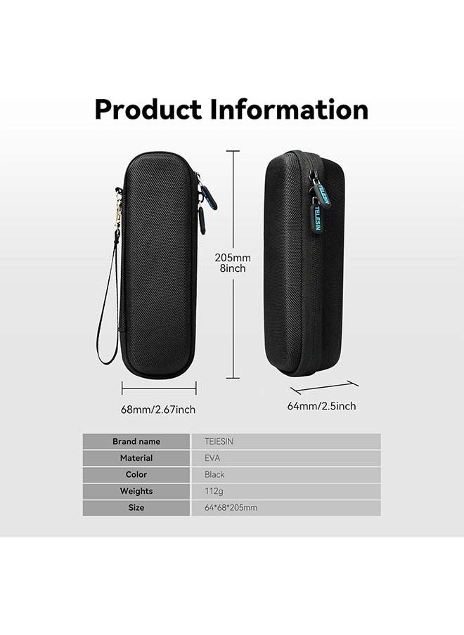 Roll over image to zoom in TELESIN Small Case for DJI Pocket 3, Mini Size Lens Case Portable Carry Cases with Hand Strap Double Zipper Full Protector for Osmo Pocket 3 Accessories