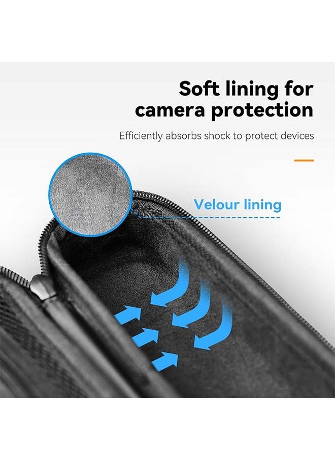 Roll over image to zoom in TELESIN Small Case for DJI Pocket 3, Mini Size Lens Case Portable Carry Cases with Hand Strap Double Zipper Full Protector for Osmo Pocket 3 Accessories