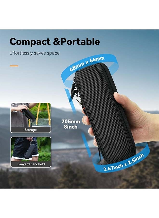 Roll over image to zoom in TELESIN Small Case for DJI Pocket 3, Mini Size Lens Case Portable Carry Cases with Hand Strap Double Zipper Full Protector for Osmo Pocket 3 Accessories