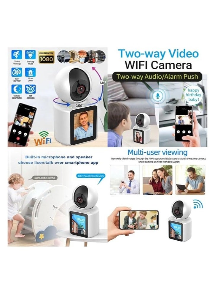 Two way video WiFi camera 1080P Video Calling WIFI HD Camera One-Click Video Calling Infrared Night Vision Video Baby Monitoring Camera, CCTV IP Camera Smart Auto Tracking Baby Monitor, Motion Detection Built-in Speaker
