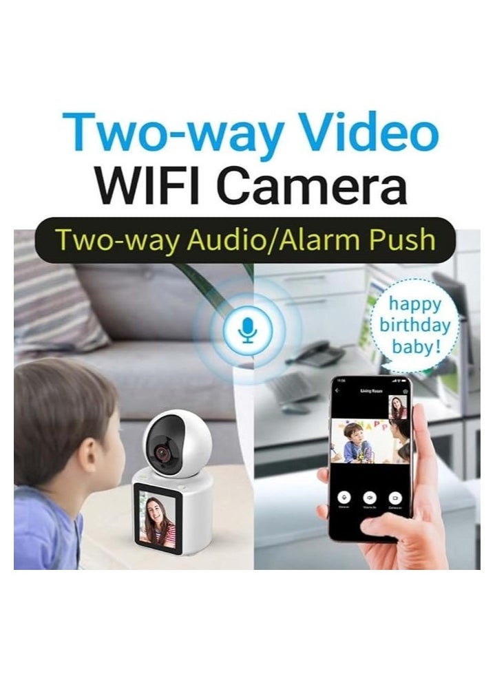 Two way video WiFi camera 1080P Video Calling WIFI HD Camera One-Click Video Calling Infrared Night Vision Video Baby Monitoring Camera, CCTV IP Camera Smart Auto Tracking Baby Monitor, Motion Detection Built-in Speaker