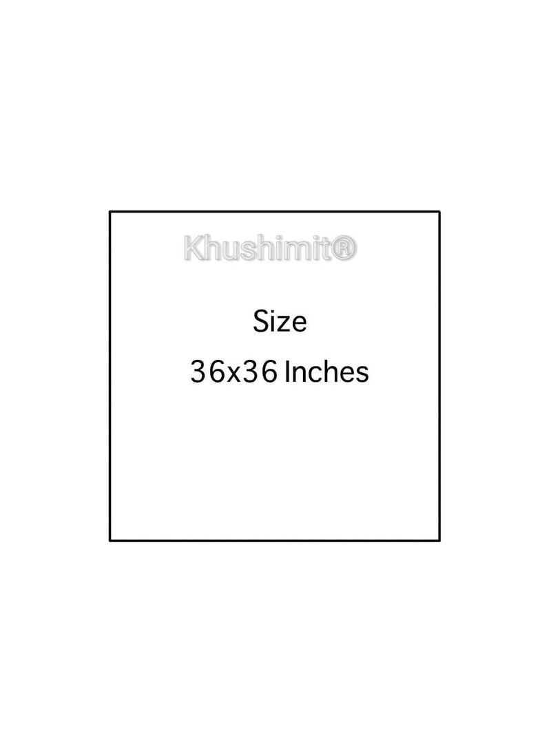 Khushimit Baby Playing on Bed with Colour Full Protected Sheet Round Baby Bed Server Food Mat Size36x36 inches Design 20