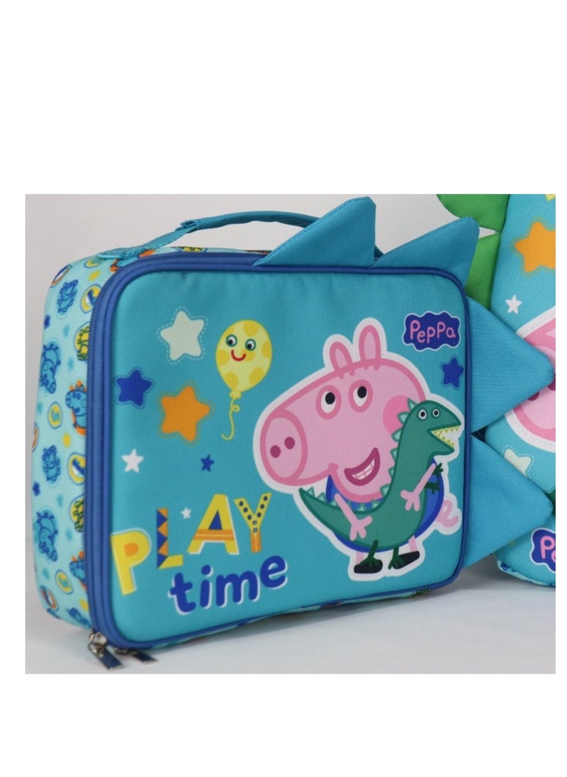 Peppa/George Pig Insulated Lunch Bag - Large Food Storage Tote with Adjustable Shoulder Strap, Portable Cooler Bag, Insulated Lunch Bag for Work