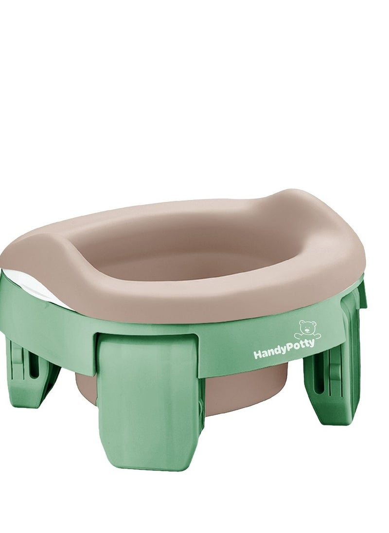 Handy Potty 3-in-1 Portable Toddler Toilet Seat, Travel Potty with Splash Guards, Foldable Design & Reusable Bag – Lightweight & Compact