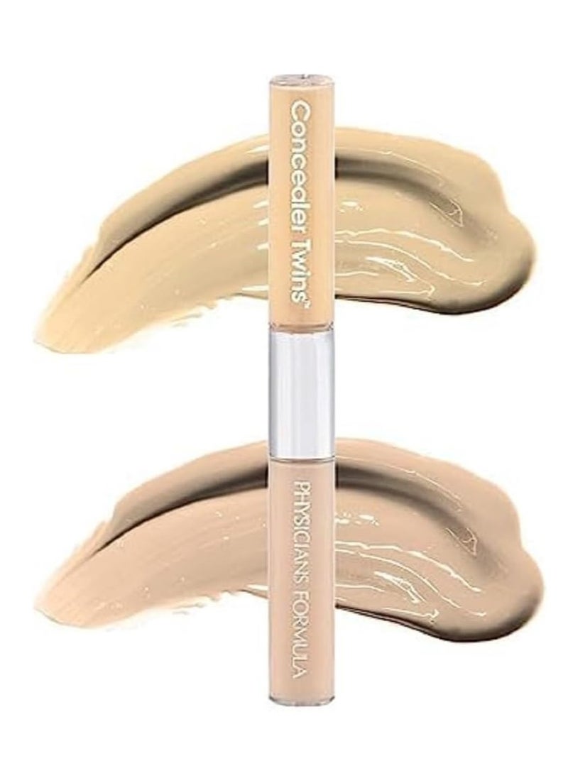 Twins 2 in 1 Liquid Concealer Color Corrective and Light FleshTone Transfer and Water Resistant Yellow Light Shade