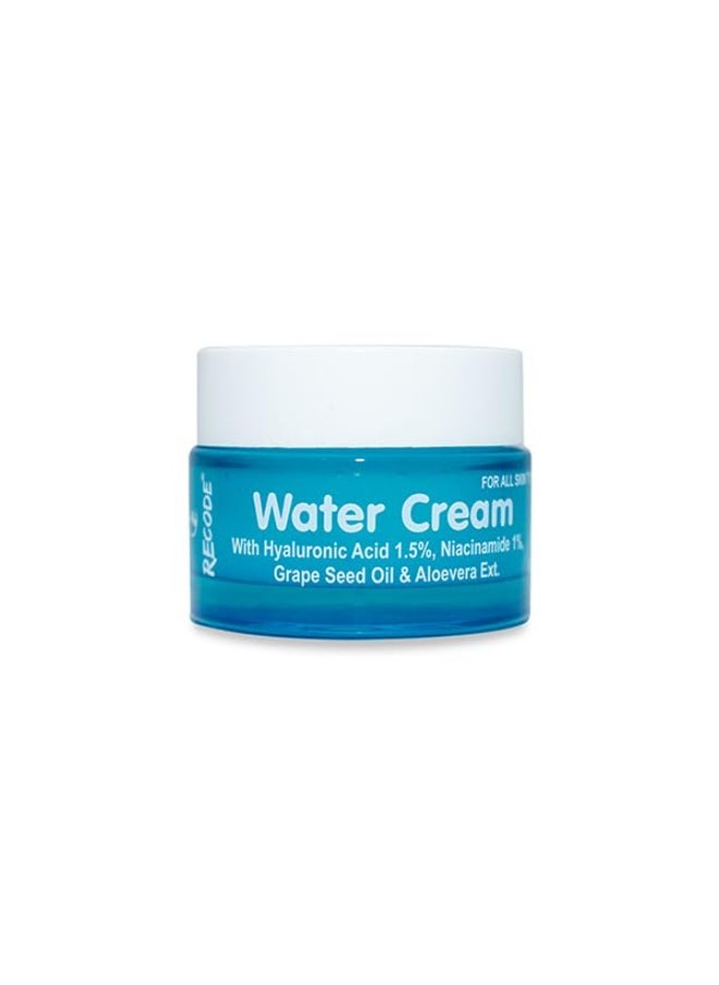 Water Cream 50g Hyaluronic Acid 1.5 Niacinamide 1 Aloe Vera Grape Seed Oil Mineral Oil Paraben Free