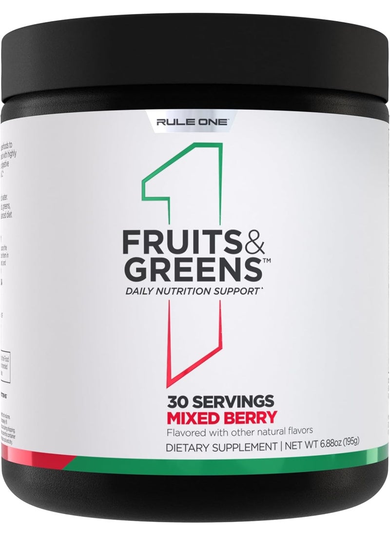 Rule 1, Fruits & Green, Daily Nutrition Support, 195g, Mixed Berry, 30 Servings