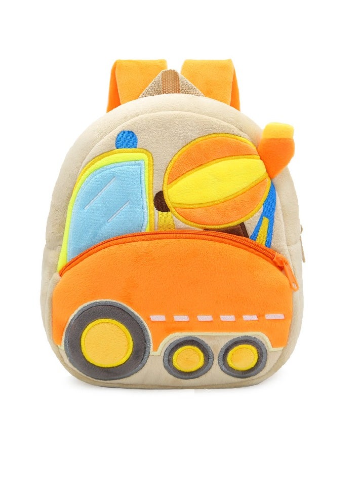 Engineering truck excavator dump truck cartoon plush backpack men's and women's children's bags Backpack backpack mixing truck