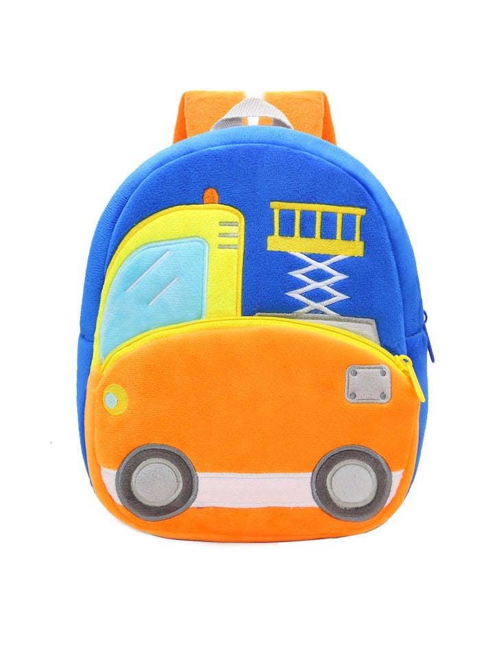 Engineering car excavator dump car cartoon plush backpack men's and women's children's bags backpack lift