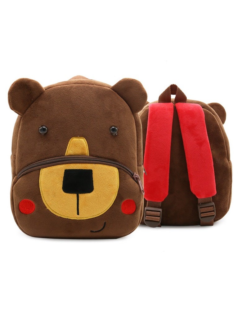 Cute cartoon kids backpack Backpack kindergarten plush backpack Animal Coffee bear
