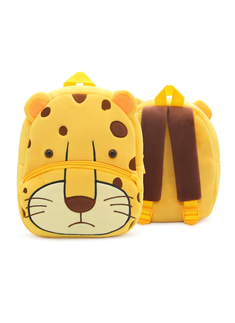 Cute cartoon kids backpack backpack kindergarten plush backpack animal leopard