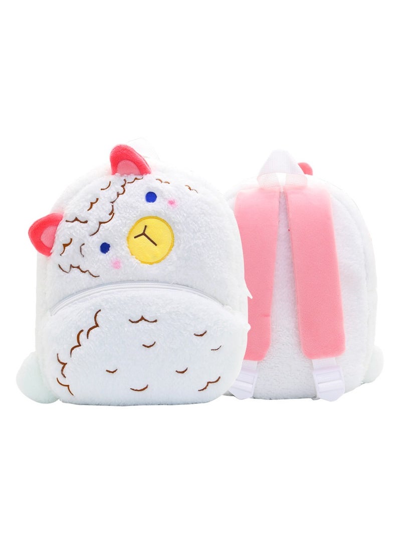Cute cartoon kids backpack backpack kindergarten plush backpack animal alpaca