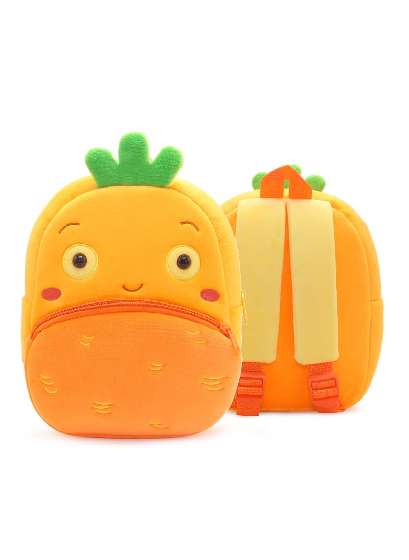 Through fruit backpack children backpack 2-4 years old kindergarten backpack plush backpack radish