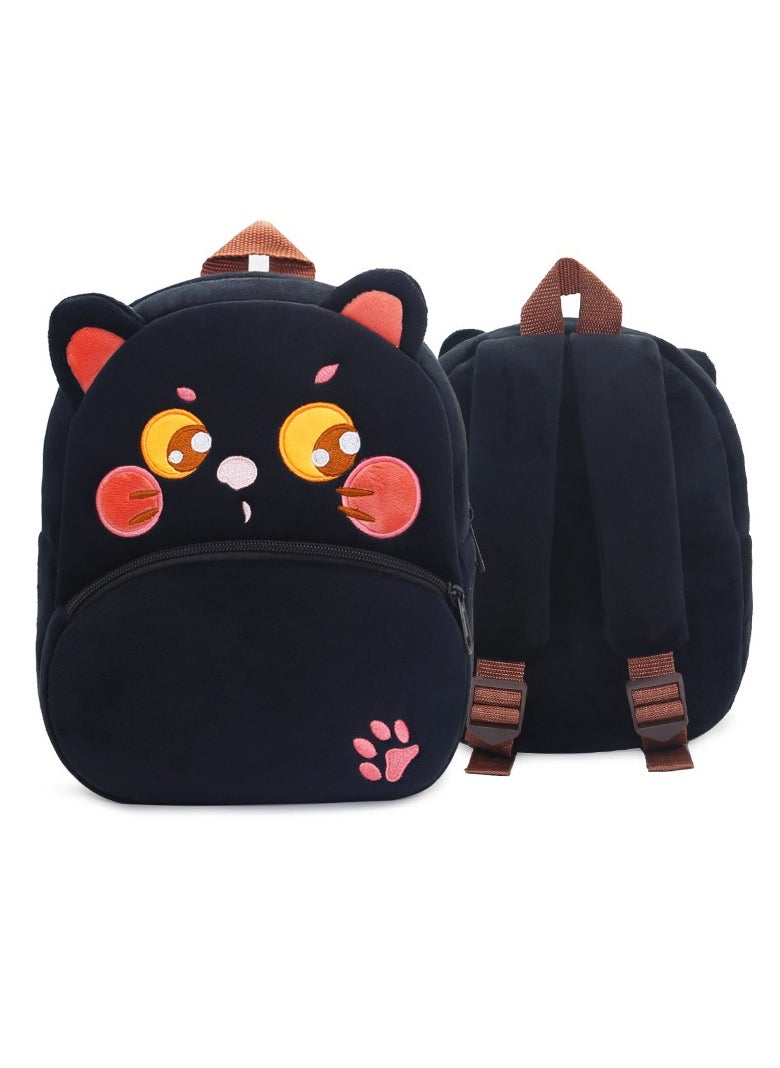 Cute cartoon kids backpack backpack kindergarten plush backpack animal black cat