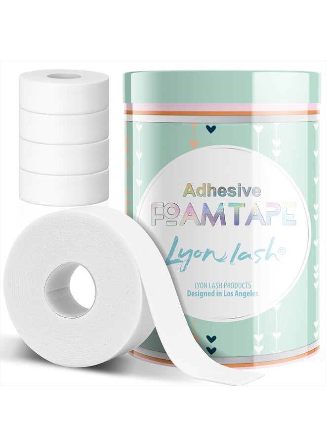 Foam Tape (4 Rolls of 1 Inch)| Medical Elastic Eyelash Tapes for Eyelash Extensions | Eyelash Extension Supplies Under Eye Pads Lint Free Patches Hypoallergenic Latex Free 5.5 Yards