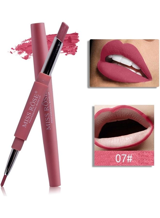 2-In-1 Matte Lipstick Pen With Lip Liner 07 Purple