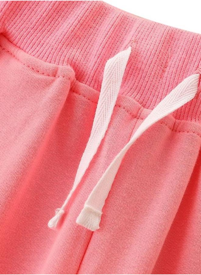 Pink Regular Fit Mid Rise Printed Trackpant
