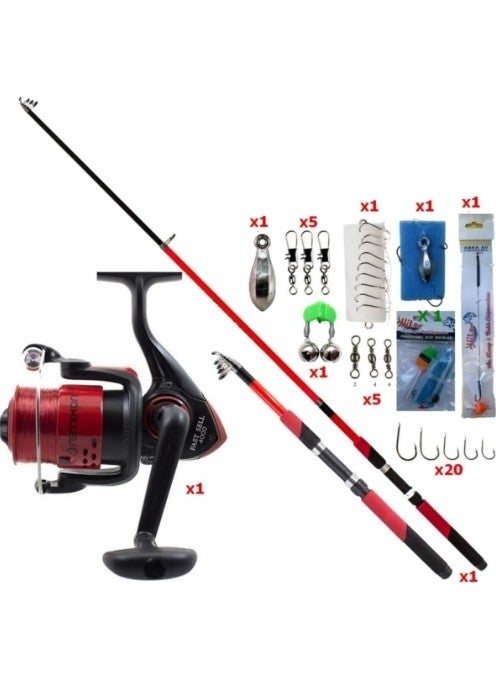 Remixon Fast Sell 4000 Red Machine & 360 cm Fishing Pole Set