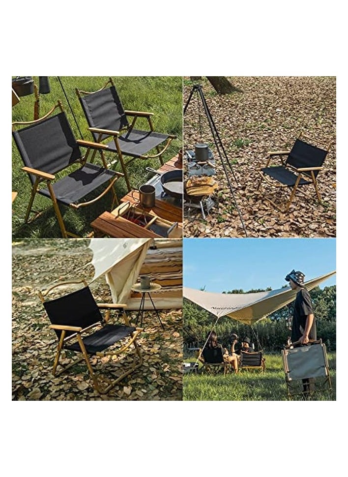 Camping Folding Ultralight Chair Outdoor Furniture Backpacking Chair with Wooden Handle Aluminum Bracket Stable Collapsible Camp Chair for Outdoor Hiking,Fishing,Picnic,Travel