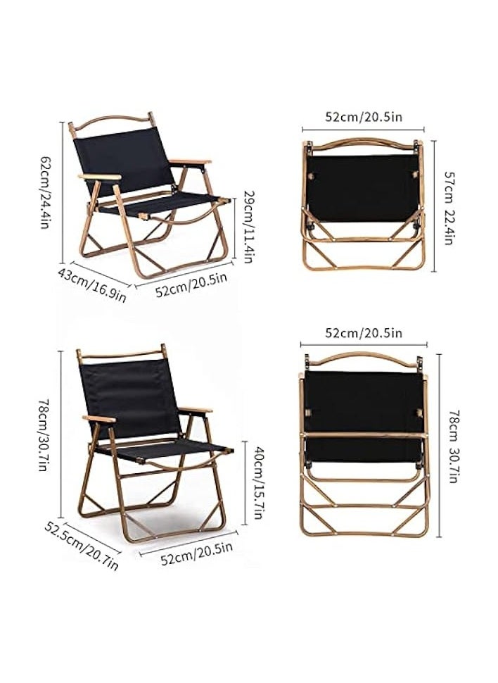 Camping Folding Ultralight Chair Outdoor Furniture Backpacking Chair with Wooden Handle Aluminum Bracket Stable Collapsible Camp Chair for Outdoor Hiking,Fishing,Picnic,Travel