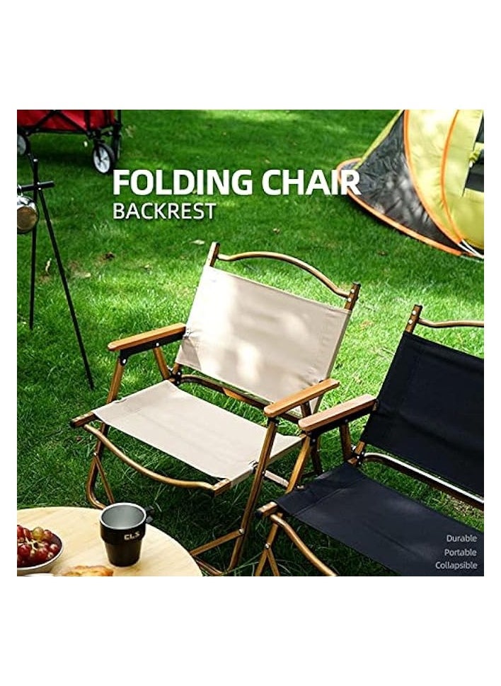 Camping Folding Ultralight Chair Outdoor Furniture Backpacking Chair with Wooden Handle Aluminum Bracket Stable Collapsible Camp Chair for Outdoor Hiking,Fishing,Picnic,Travel