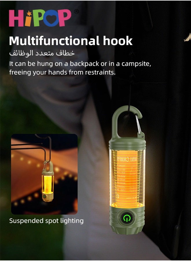 Foldable Camping Table and LED Lantern Set, Portable Outdoor Camping Table with Multifunctional Hanging Light and Storage Bags, 3 Light Modes, Ideal for Camping, Hiking, Picnic, and Outdoor Use