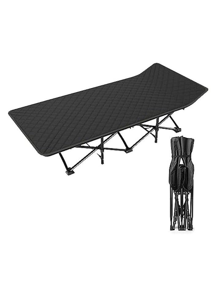 Portable Camping Fold Bed, Weight Up To 200Kg, Outdoor Single Person Bed with Storage Strap, Marching Recliner for Camp, Office, Beach, Nap (cotton)