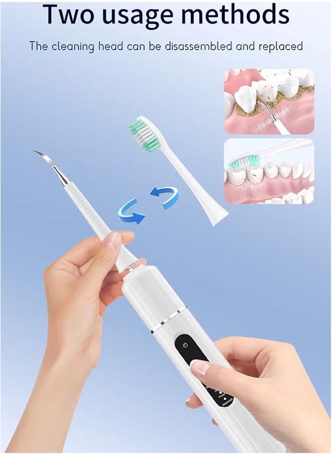 Electric Toothbrush with Water Flosser, 6 modes Teeth Cleaning Kit, One Switch from Sonic Brushing to Water Flossing for Home Travel (White)