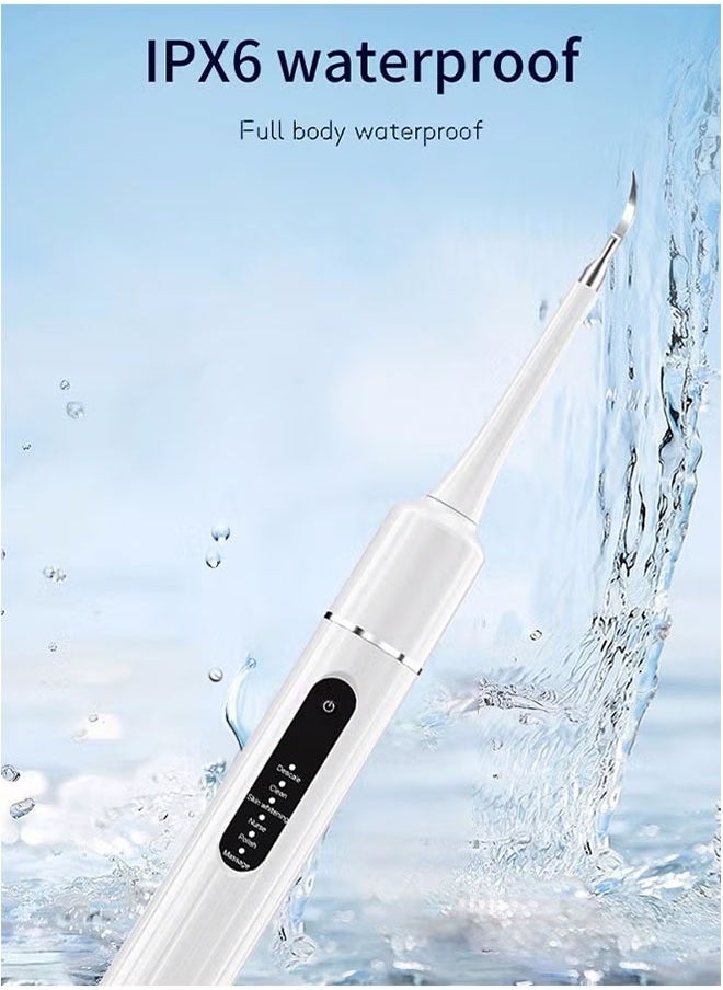 Electric Toothbrush with Water Flosser, 6 modes Teeth Cleaning Kit, One Switch from Sonic Brushing to Water Flossing for Home Travel (White)