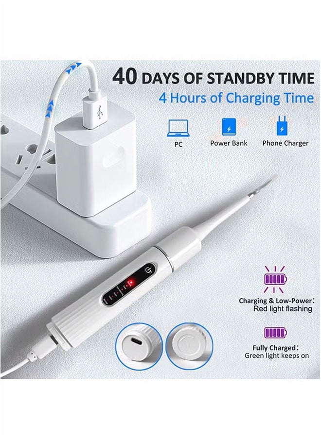 Electric Toothbrush with Water Flosser, 6 modes Teeth Cleaning Kit, One Switch from Sonic Brushing to Water Flossing for Home Travel (White)