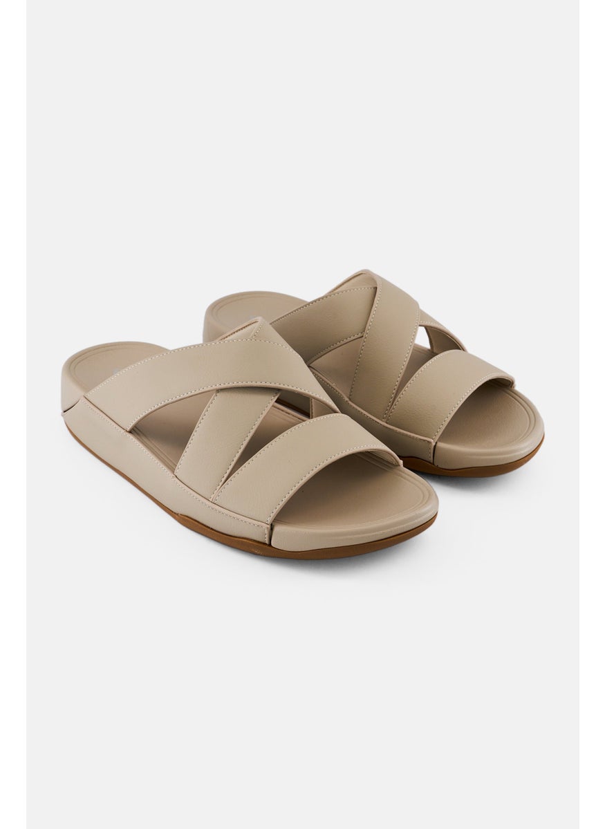 Men Slip On Arabic Sandals, Beige