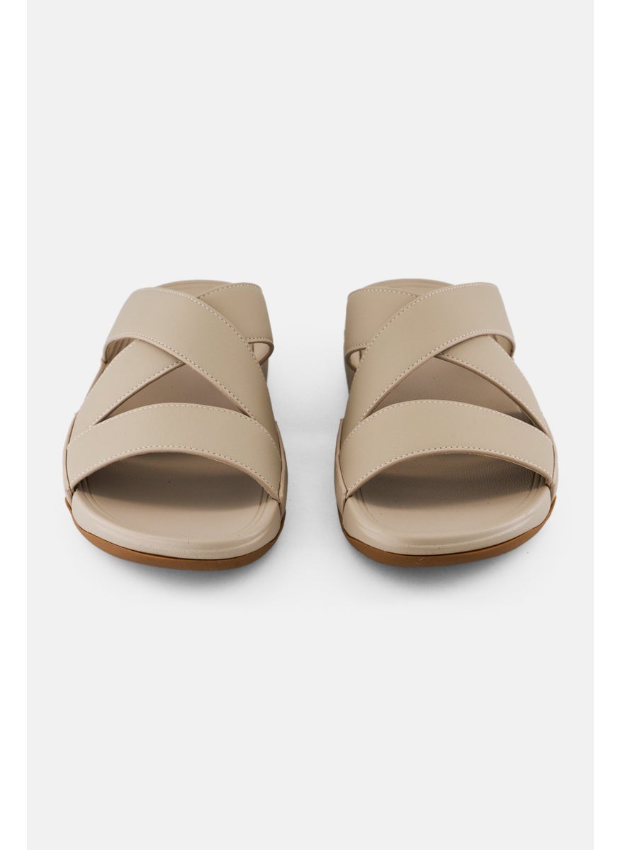 Men Slip On Arabic Sandals, Beige