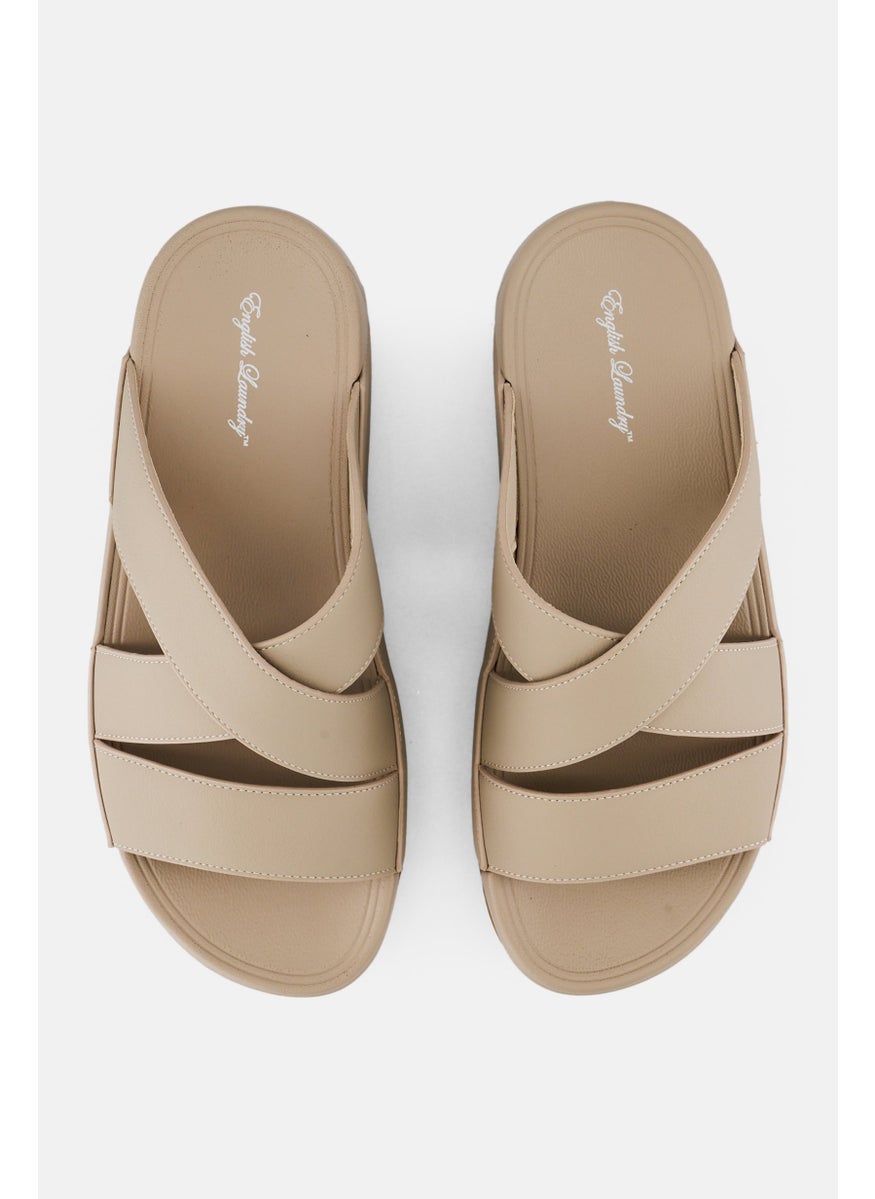 Men Slip On Arabic Sandals, Beige