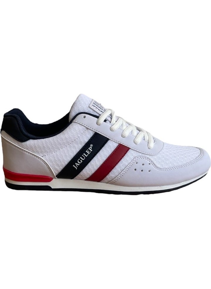White-Navy Blue Men's Sports Shoes