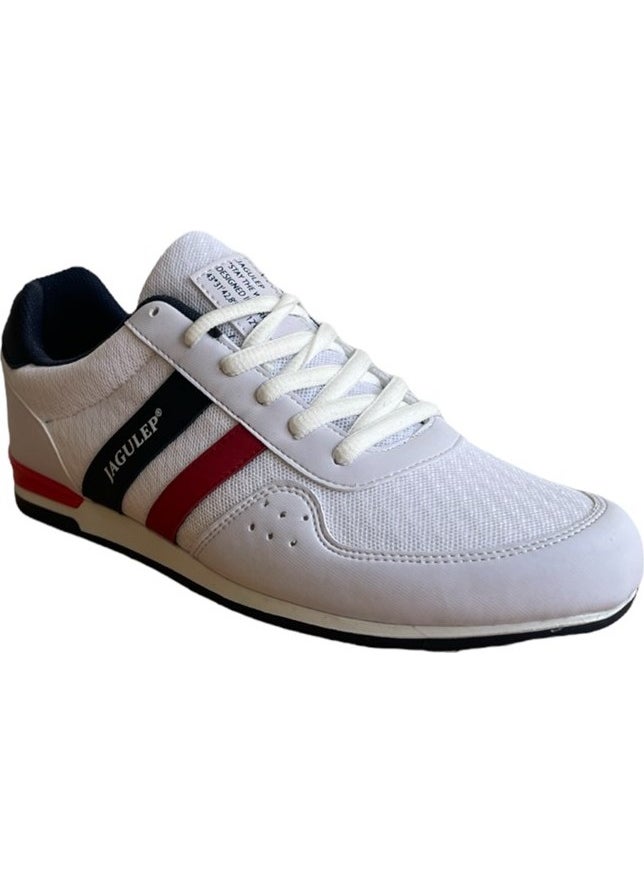 White-Navy Blue Men's Sports Shoes