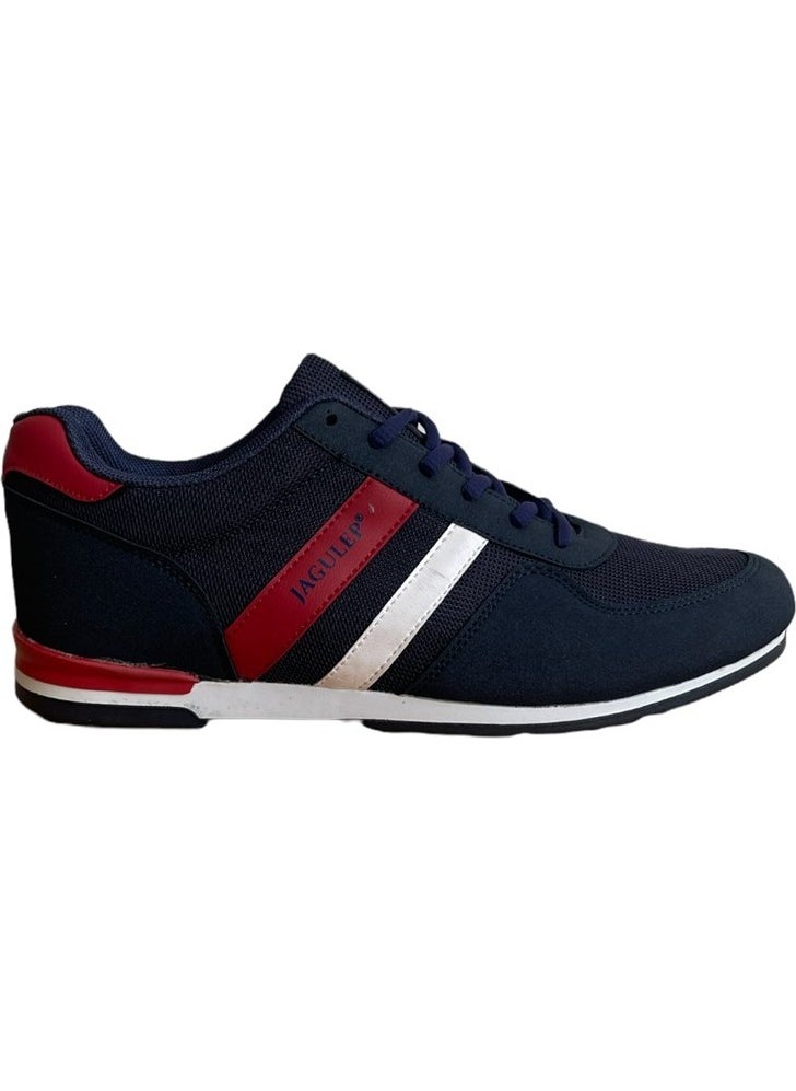 Navy Blue-Red Men's Sports Shoes
