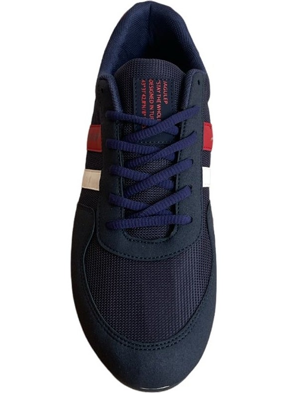Navy Blue-Red Men's Sports Shoes