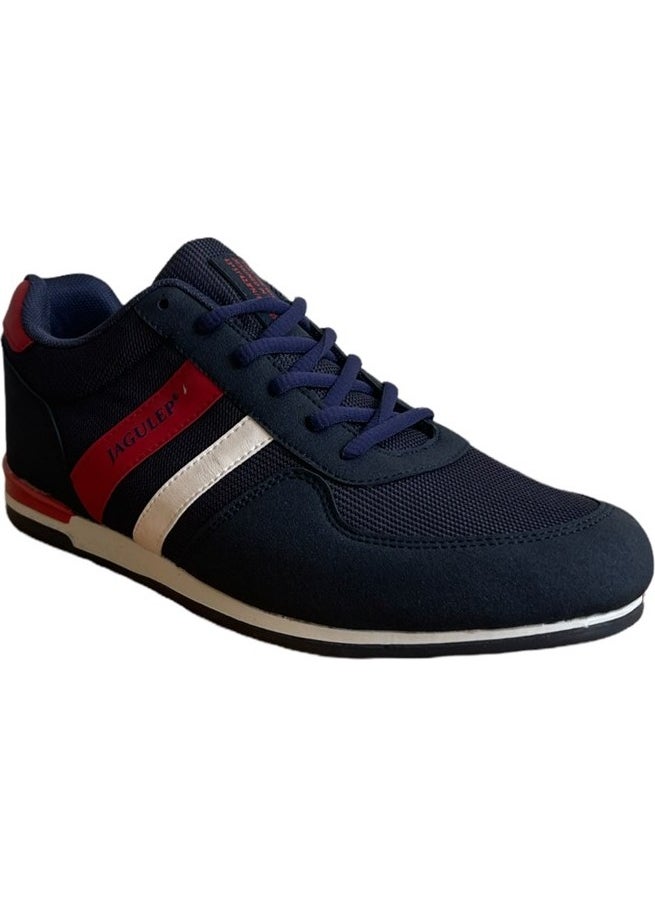 Navy Blue-Red Men's Sports Shoes
