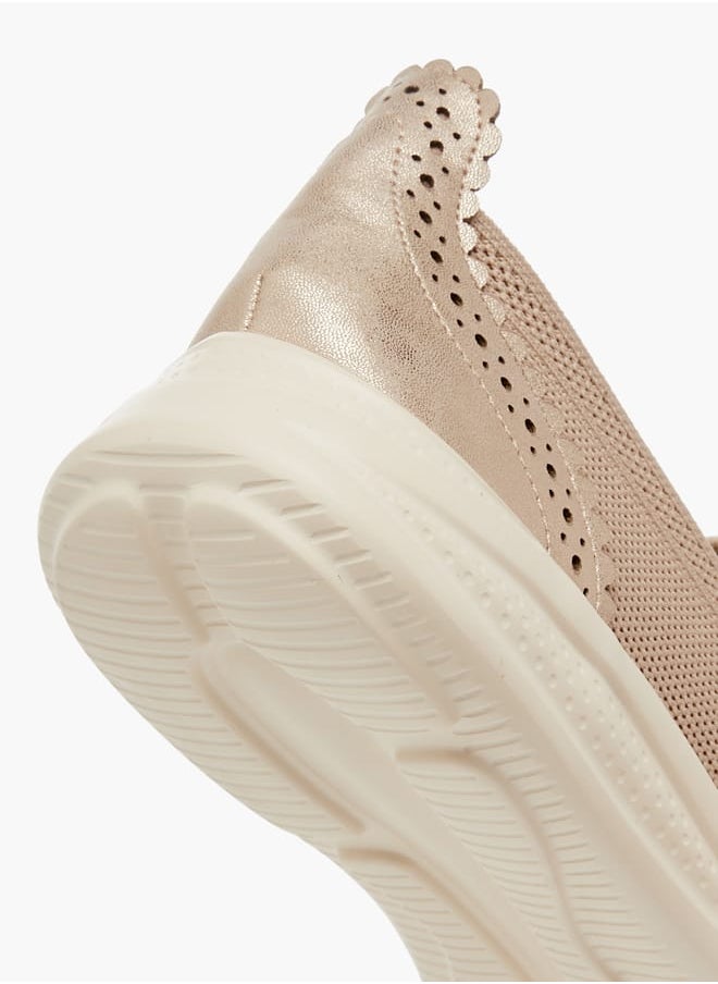 Women's Textured Slip-On Loafers with Cutout Detail