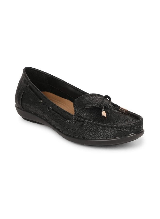 Bata Women's YAJNA Moccassins (5516992_BLACK_4 UK)