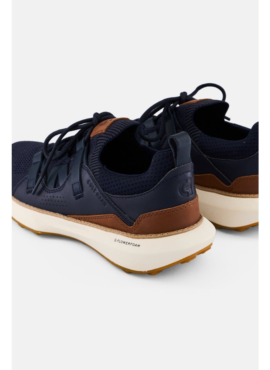 Men Medium Grnd Motion Stitch Lace Up Outdoor Shoes, Navy